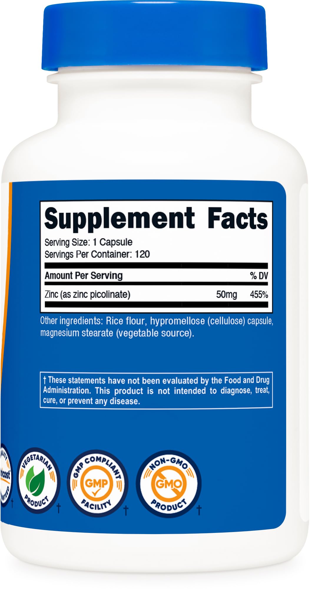 Nutricost Zinc Picolinate 50mg, 120 Vegetarian Capsules