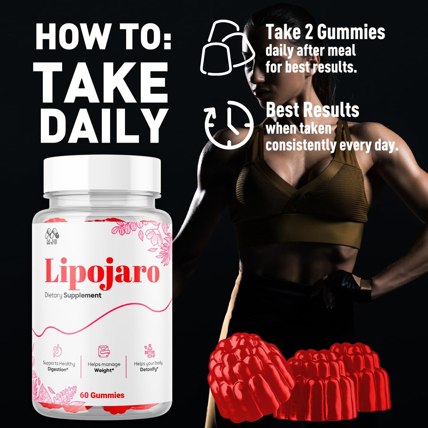 MJO LipoJaro Gummies, 60 Gummies