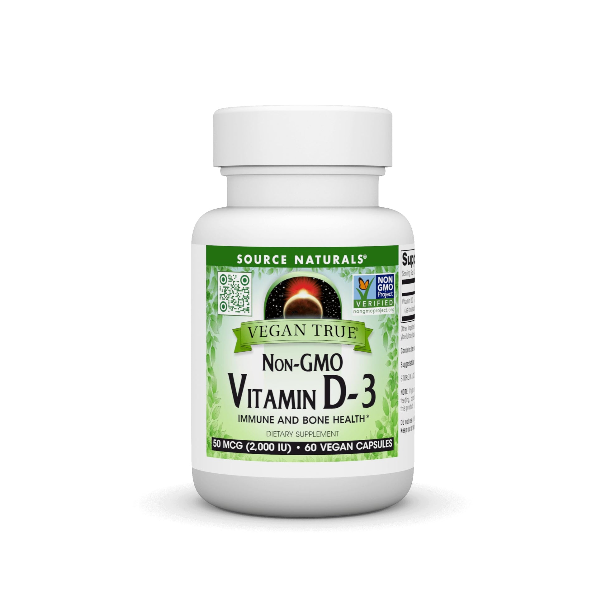 Source Naturals Vegan True Vitamin D-3 2,000 IU Capsule, 60 Capsules
