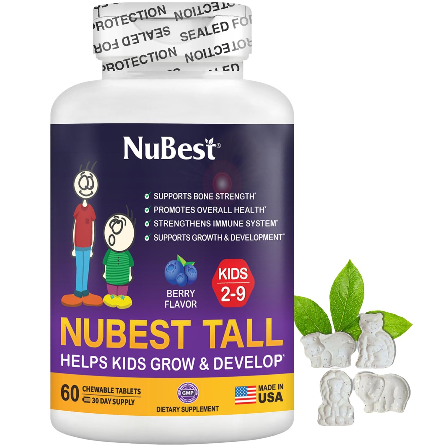NuBest Tall Growth Bundle Tablets for Kids & Teens, 120 Count