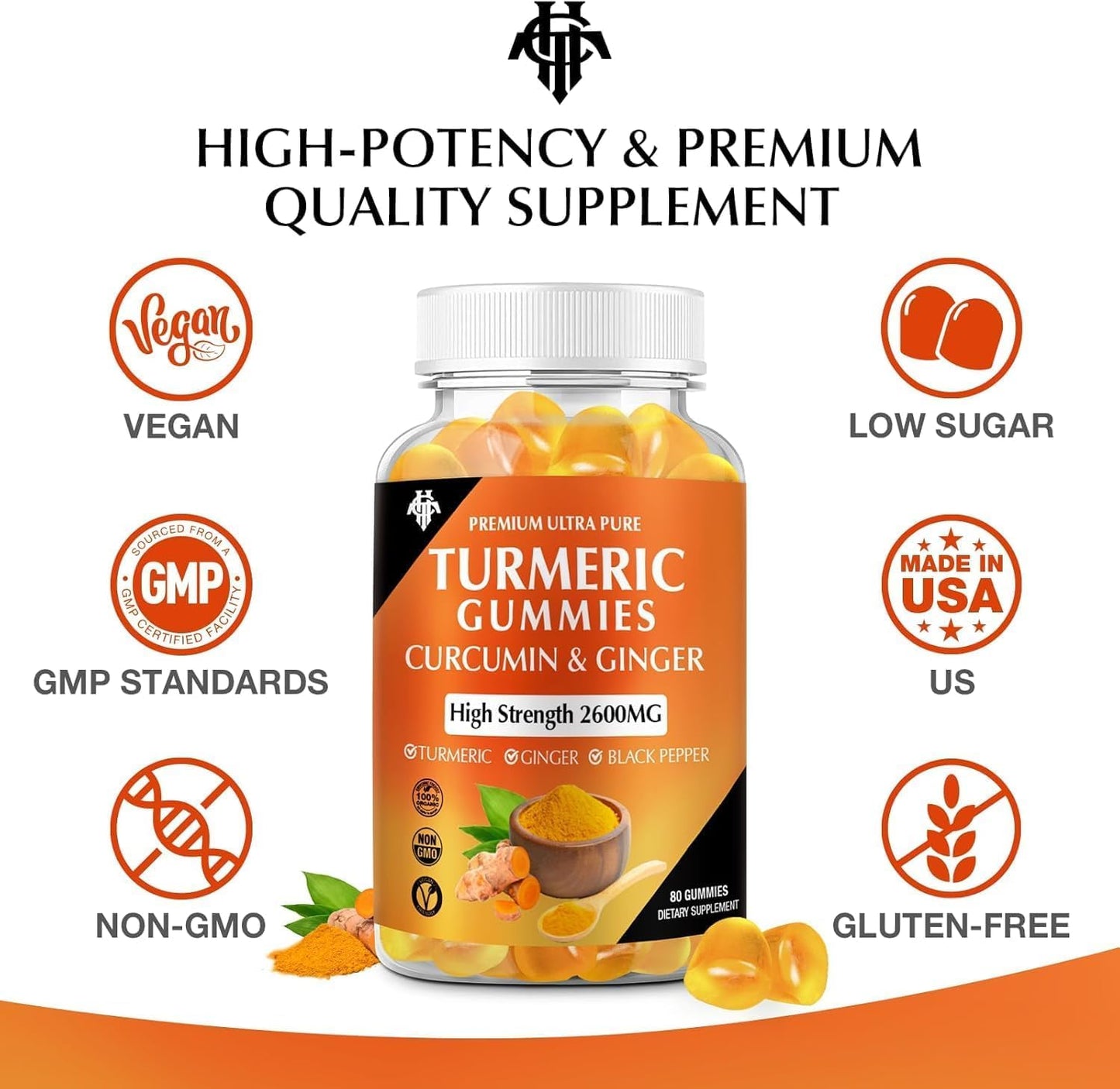 CHANUBITO Turmeric Curcumin Gummies, 480 Count