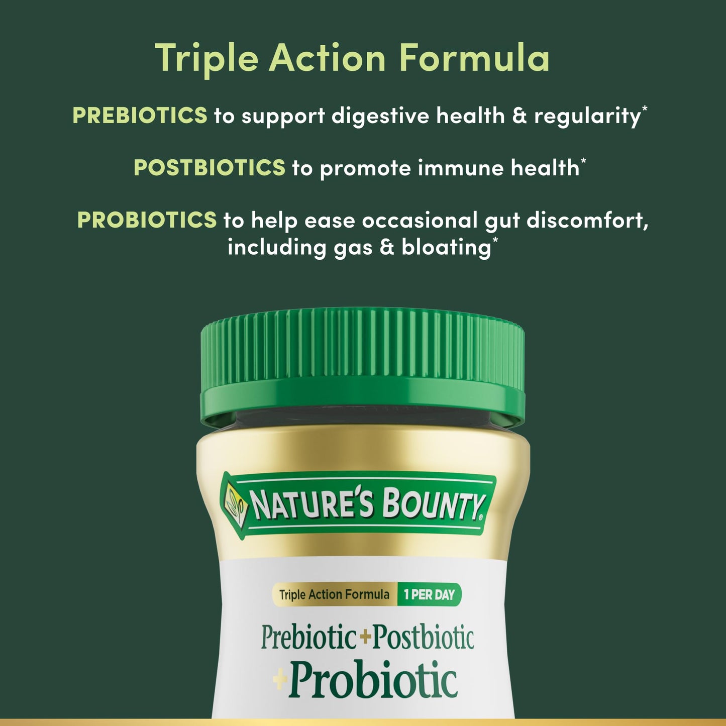 Nature's Bounty Pre + Pro + Postbiotic Gummies for Digestive Health, Immune Support - Probiotic Gummies for Gut Health, Tropical Mango Flavor Gummy 30 Count