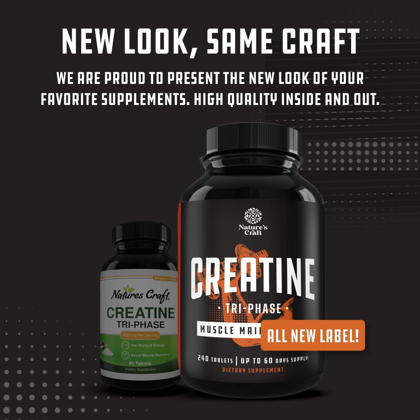Natures Craft Creatine Pills 5g - Creatine Monohydrate, Creatine HCL & Pyruvate, 240 Tablets