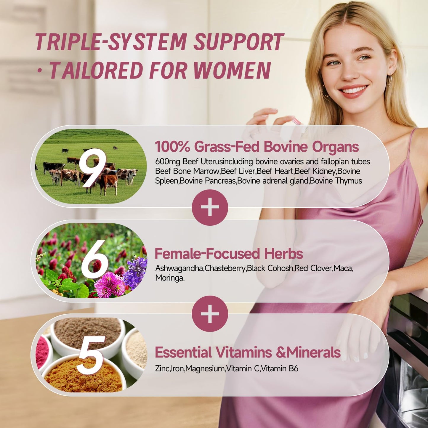 Ewecxine Beef Organs Supplement Capsules 60 Count