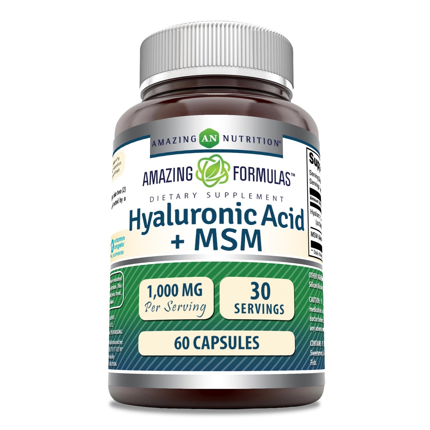 Amazing Nutrition Hyaluronic Acid & MSM Supplement Capsules 60 Count