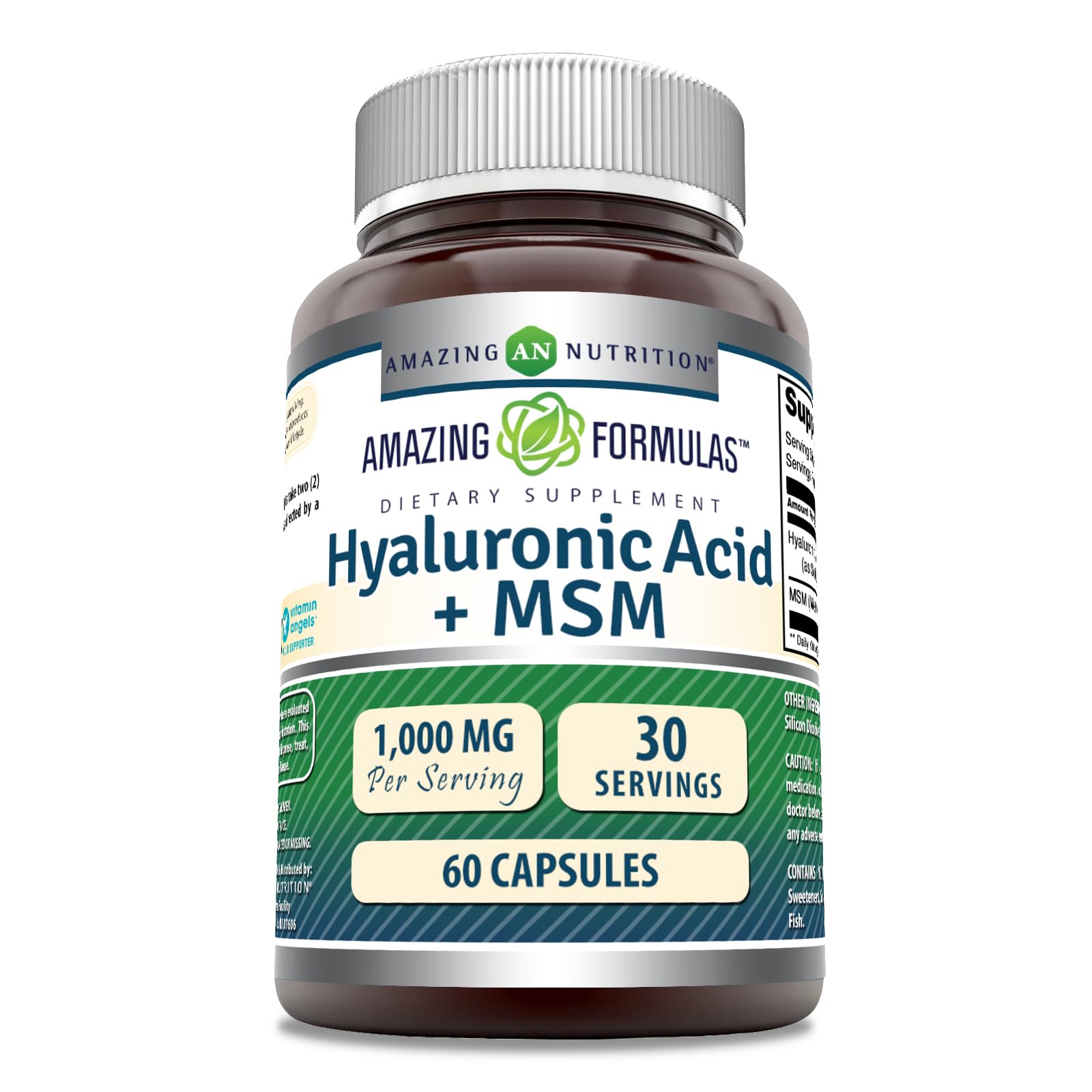 Amazing Nutrition Hyaluronic Acid & MSM Supplement Capsules 60 Count