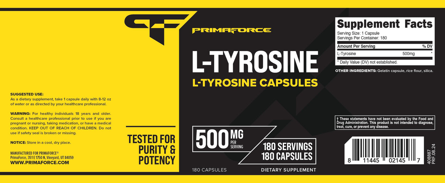 Primaforce L-Tyrosine Capsules 180 Capsules