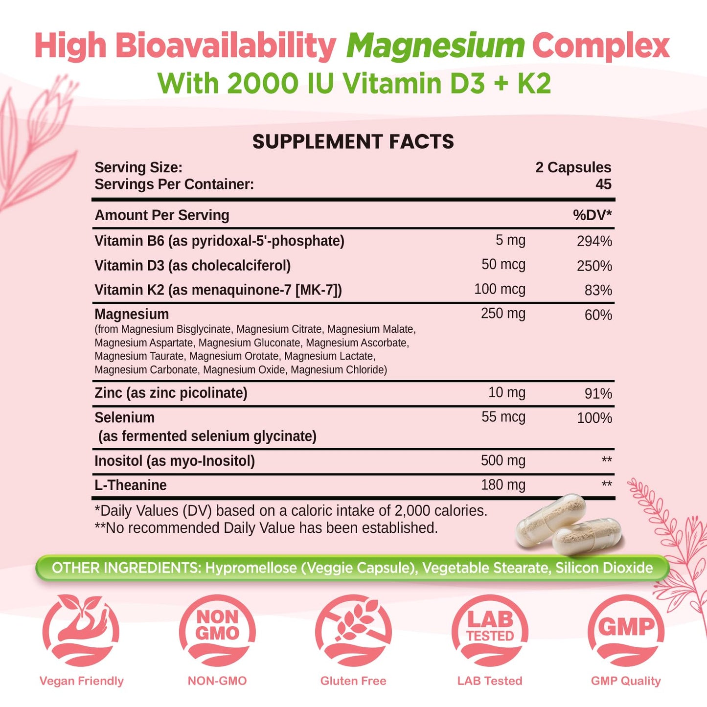 NATISLAND 12 in 1 Magnesium Complex for Women Capsule 90 Count