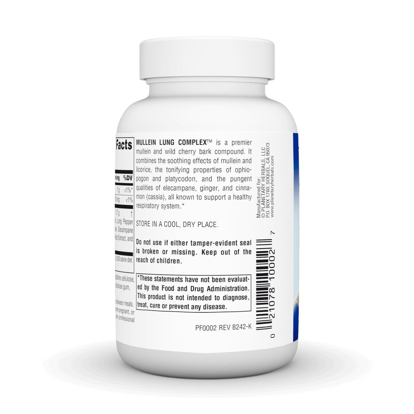 Planetary Herbals Mullein Lung Complex 90 Tablets