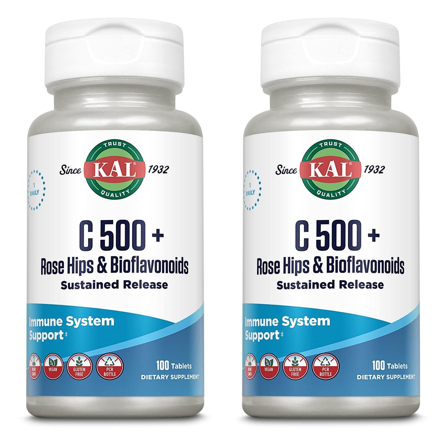 KAL C-500 with RH and Bioflavonoids Sustained Release Tablets, 500 mg, 200 Tablets