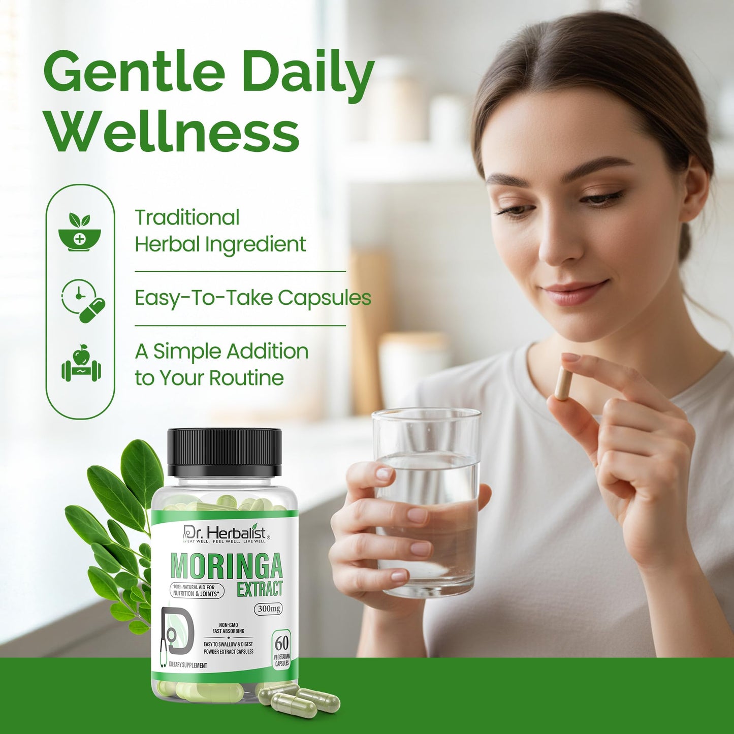 Dr. HERBALIST Moringa Extract Capsules 300mg, 60 Count