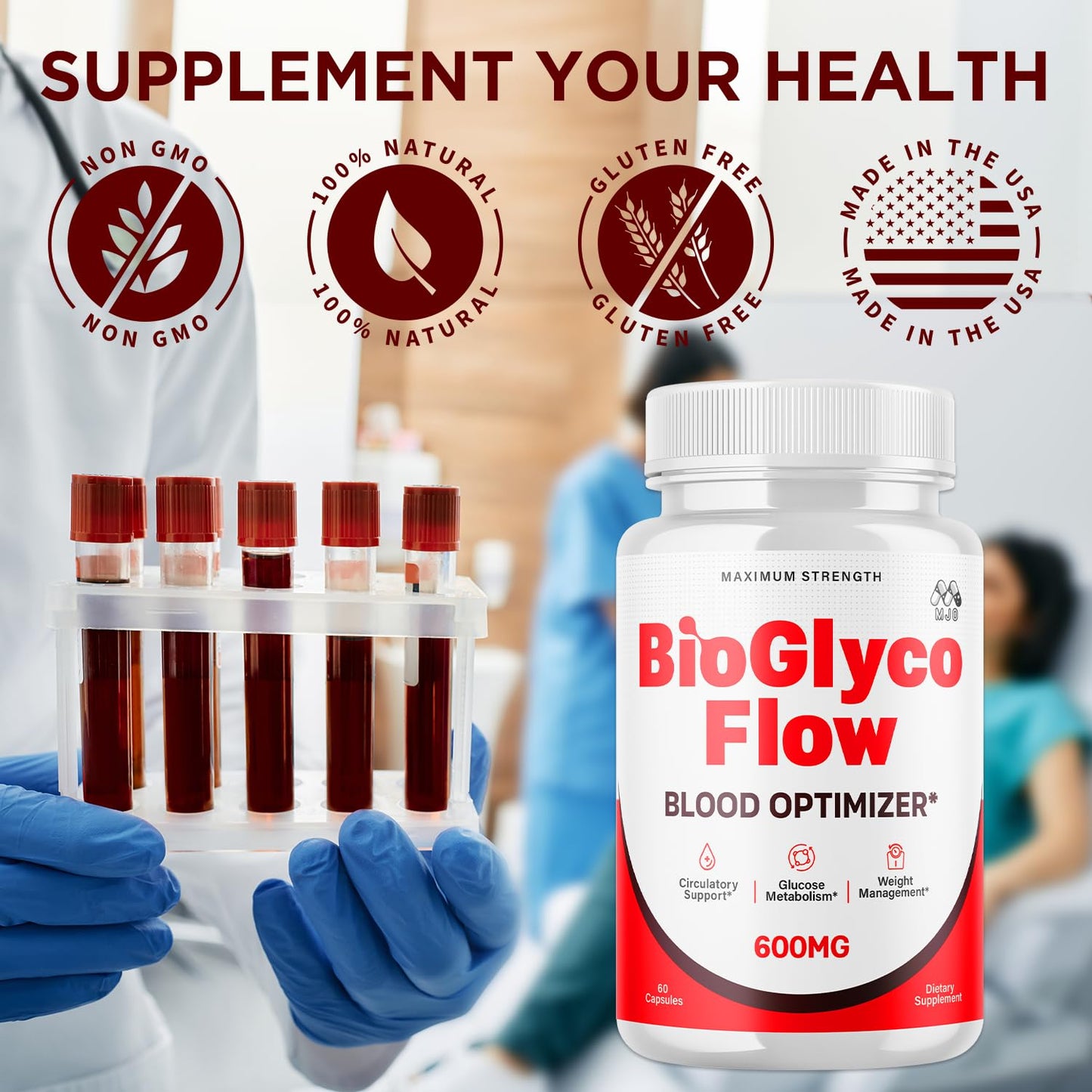 MJO BioGlyco Flow Blood Optimizer, 180 Capsules