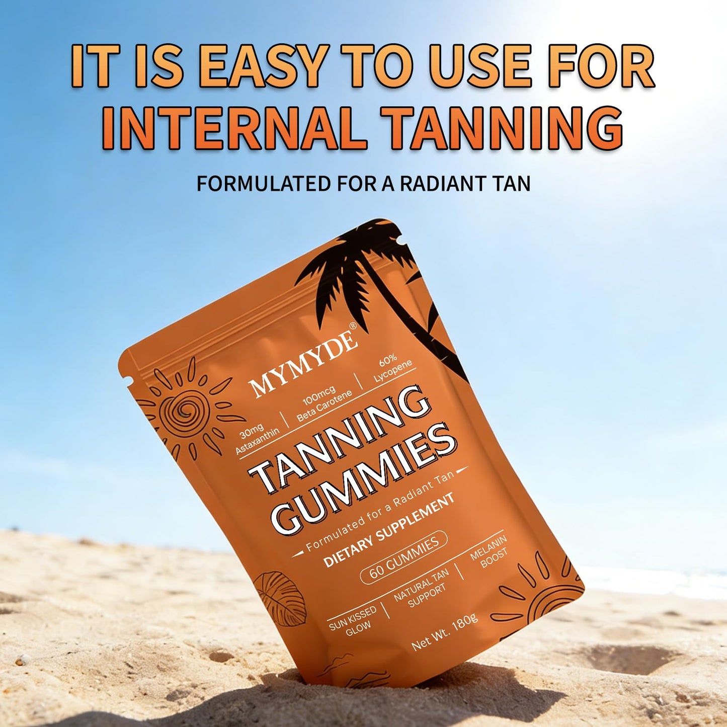 MYMYDE New Skin Natural Tanning Gummies Gummy 60 Count