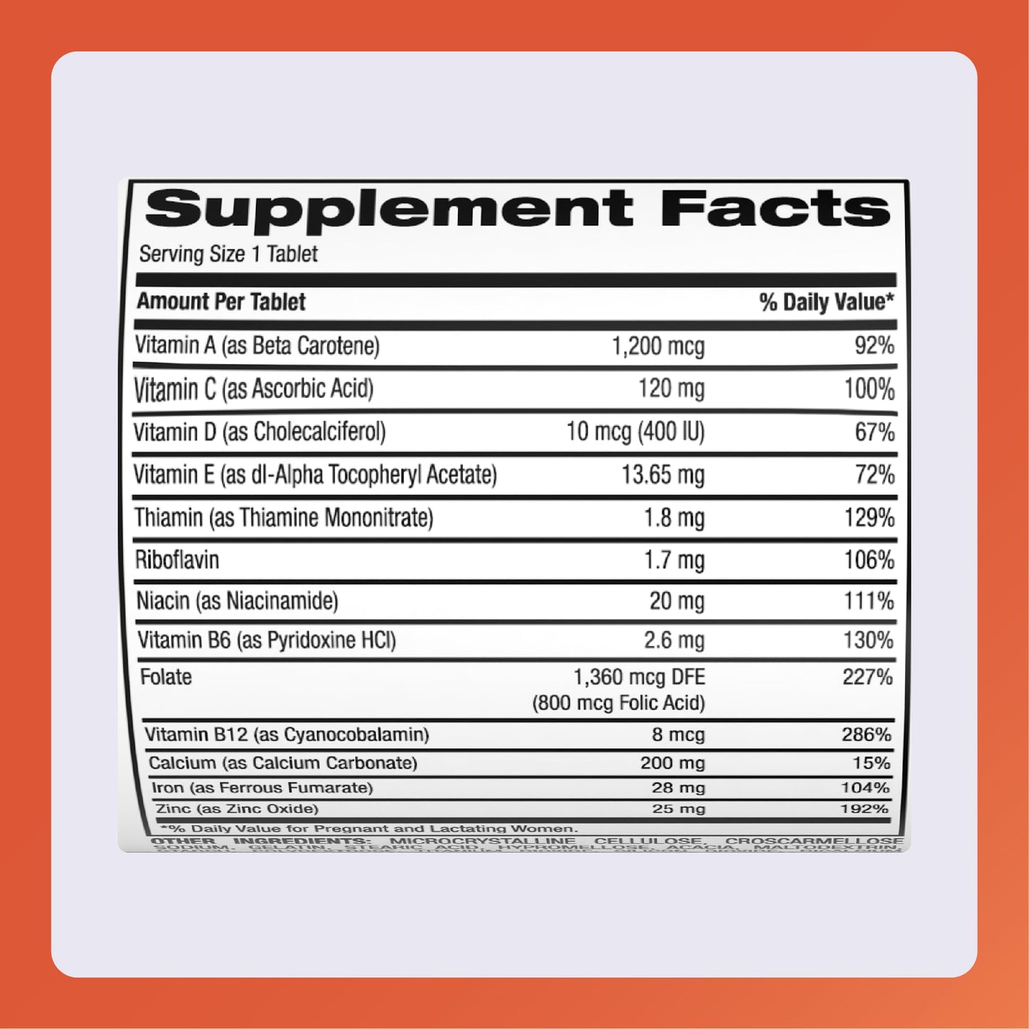 RUGBY LABORATORIES Prenatal Vitamins Multiple Vitamin and Mineral Supplement 300 Tablets