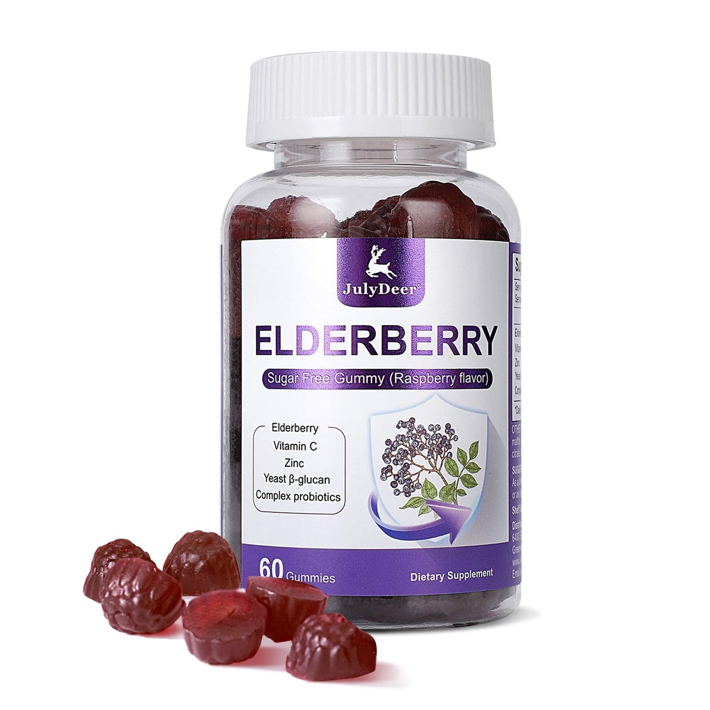 JulyDeer Sambucus Elderberry Gummies, 60 Count