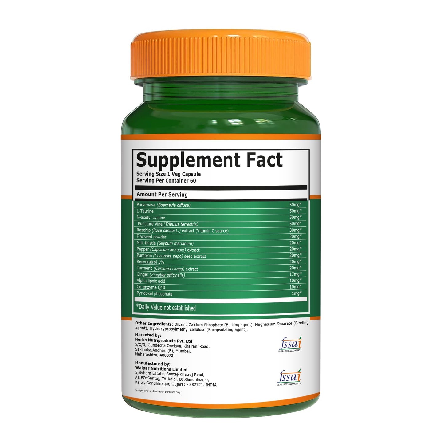 PURE NUTRITION NATURAL TREASURES Kidney Support Supplement 500mg Veg Capsules, 60 Count