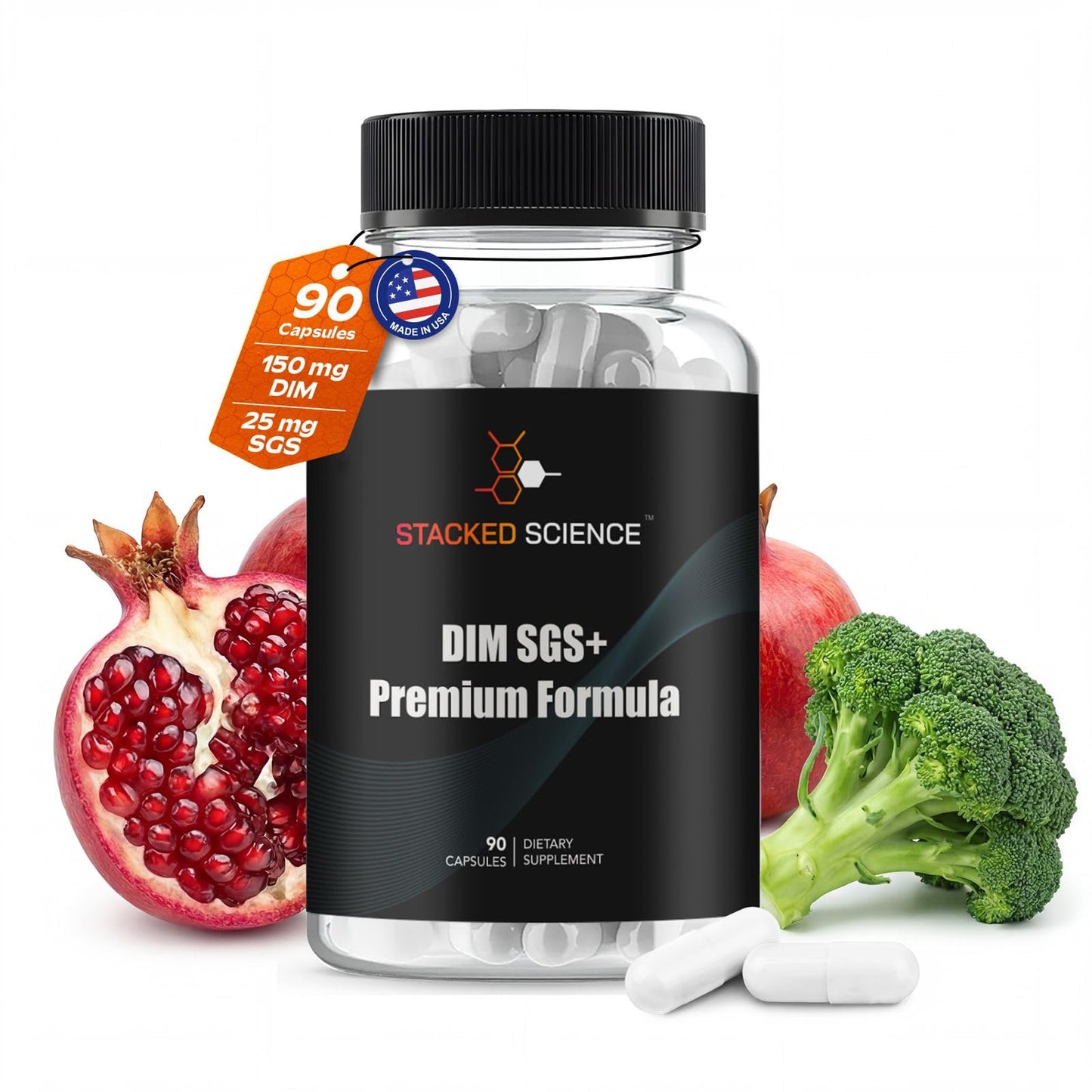 Stacked Science DIM SGS+ Supplement Capsule, 90 Count