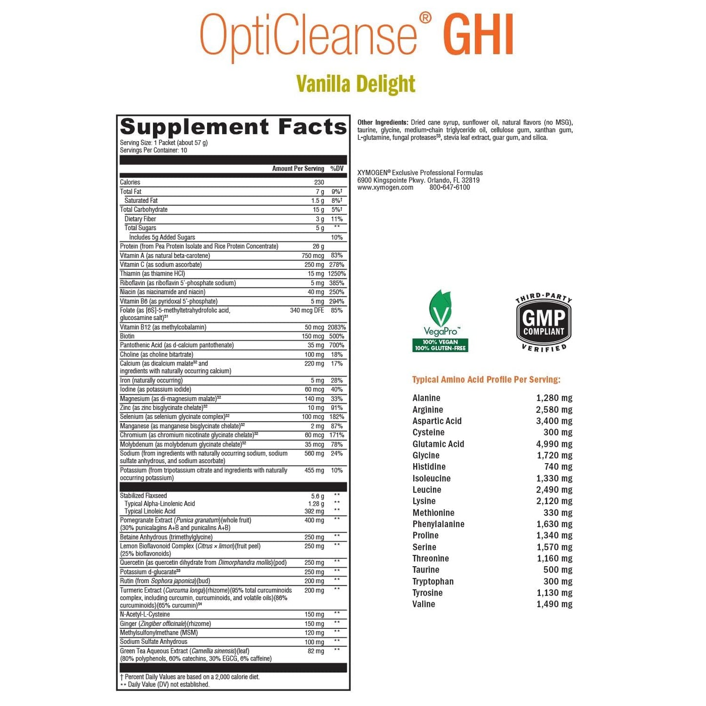 XYMOGEN OptiCleanse GHI Powder 18.7