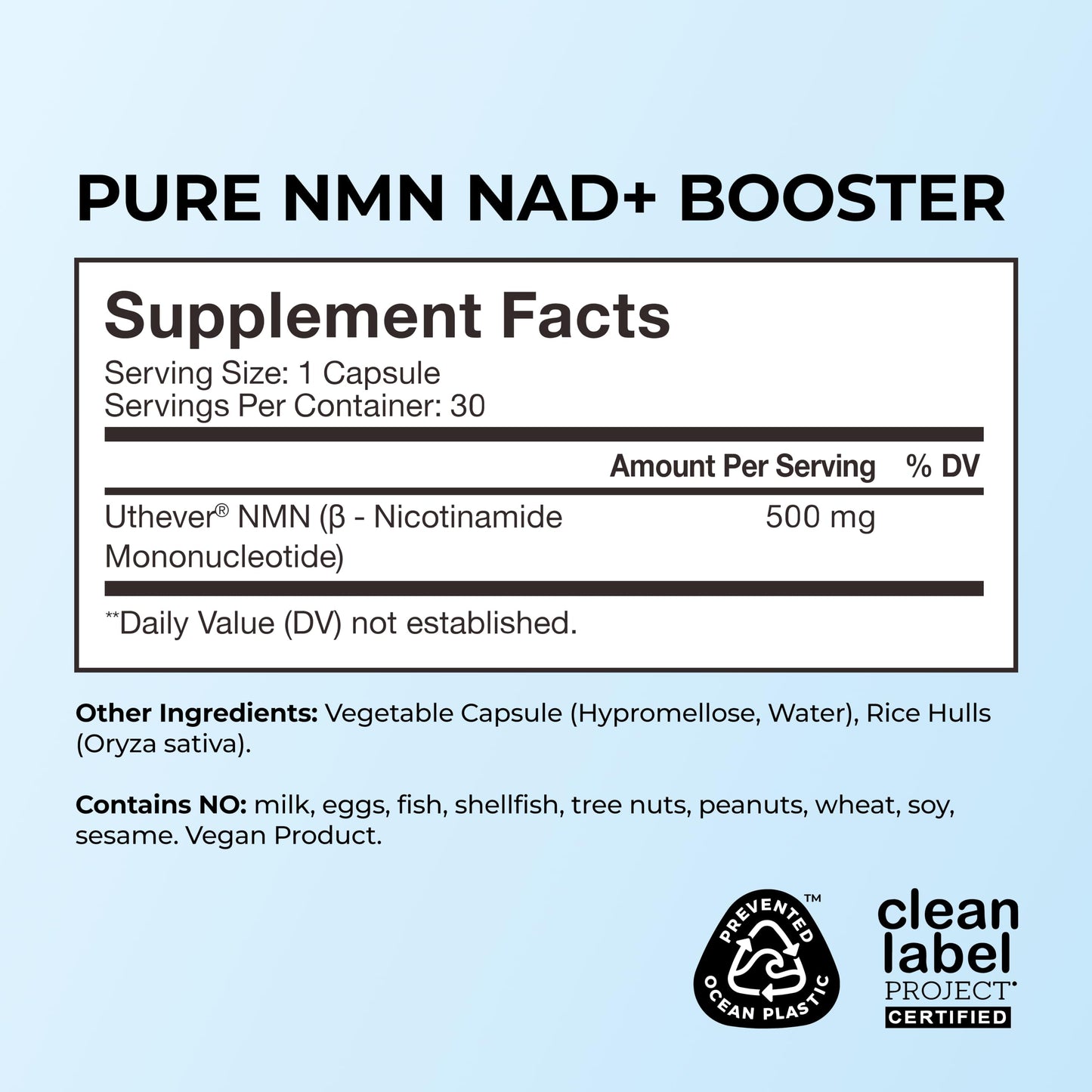 HUM NMN 500mg Capsule, 30 Count