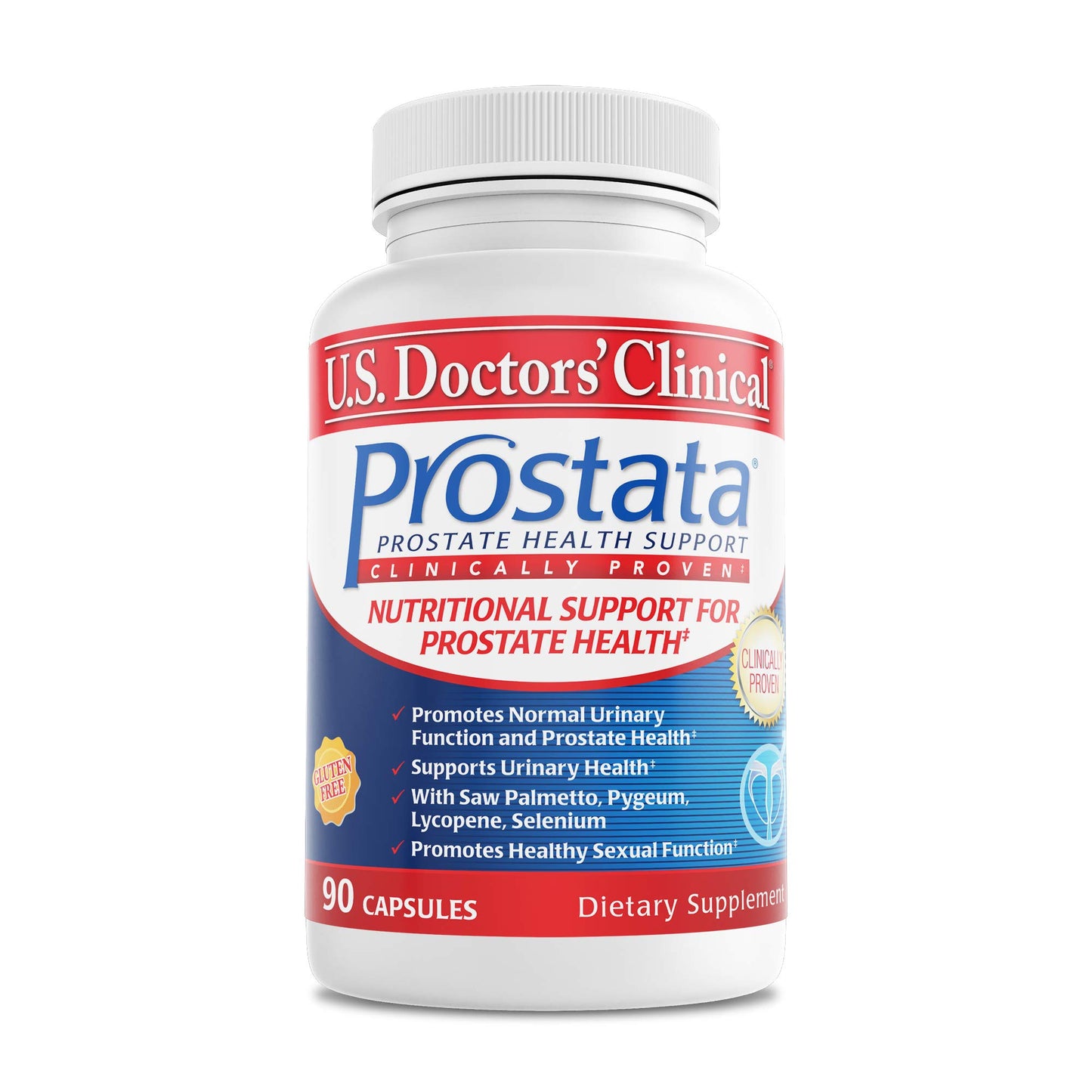 U.S.DOCTORS'CLINICAL Prostata - Clinically Proven Prostate Supplement for Men - Urinary Tract & Bladder Support Capsule, 60 Count