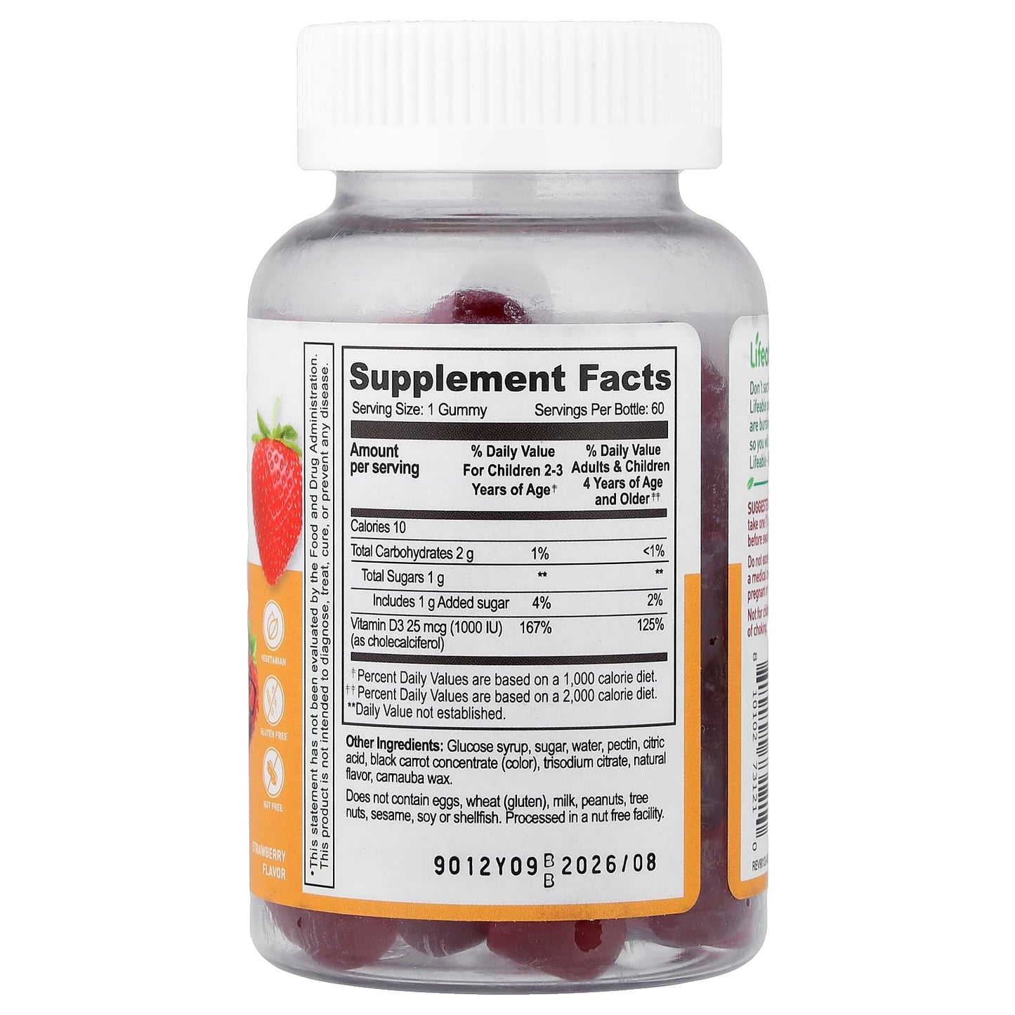 Lifeable Kids Vitamin D3 Gummies, 60 Gummies