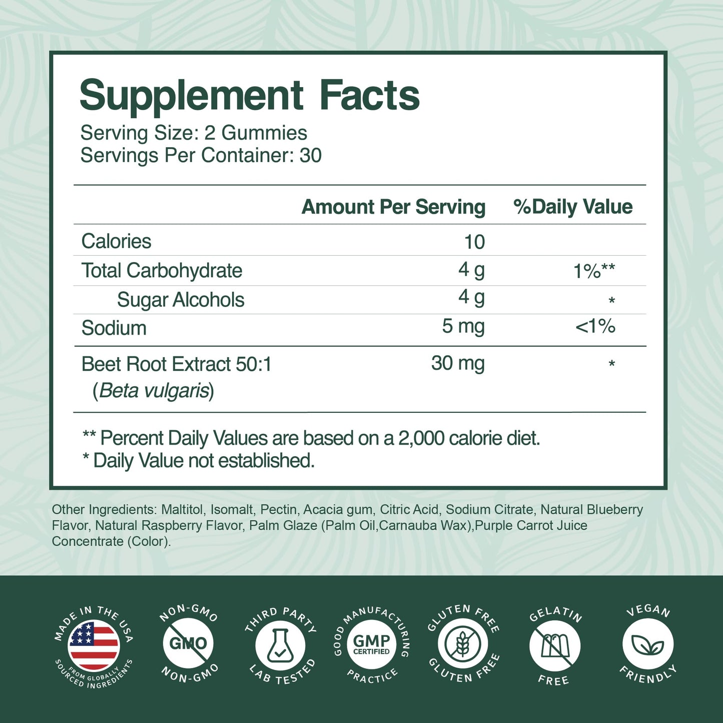 PurePremium Supplements Beet Root Gummies 60 Count