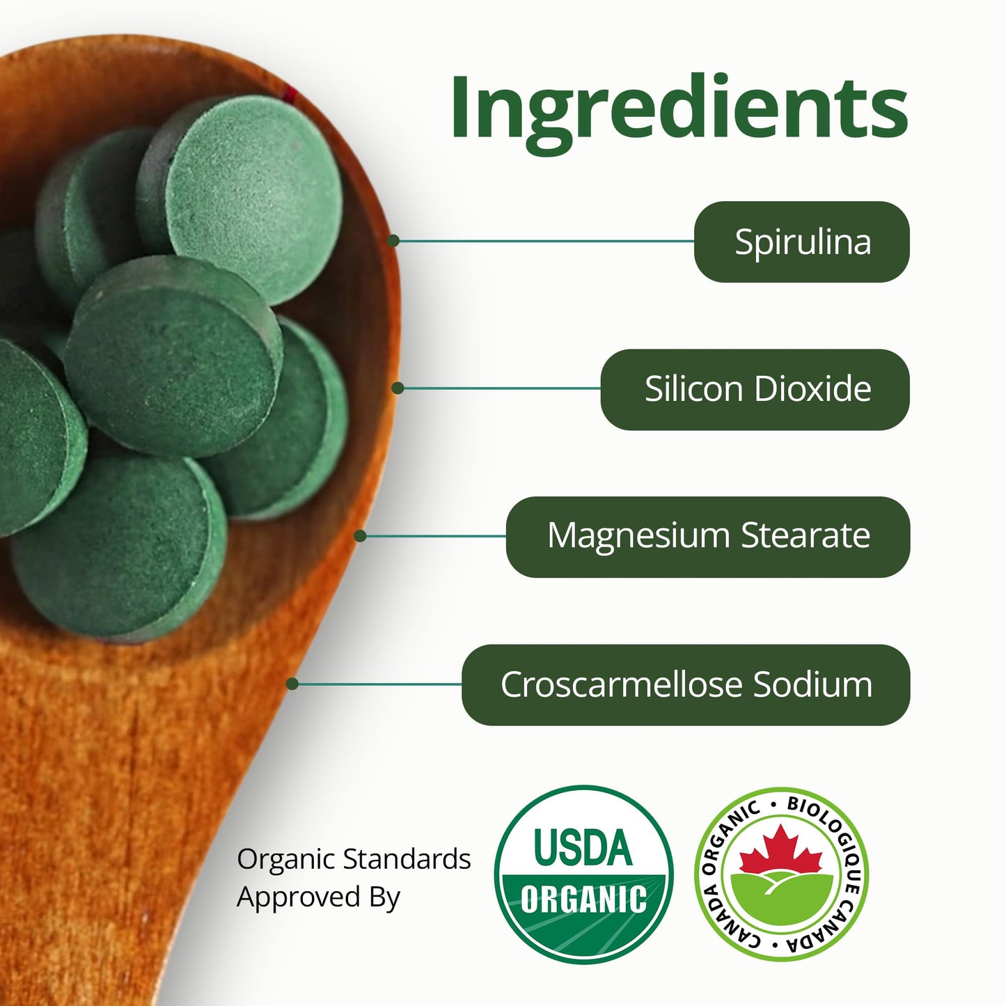 Aimgrow Organic Spirulina Tablets, 300 Tablets