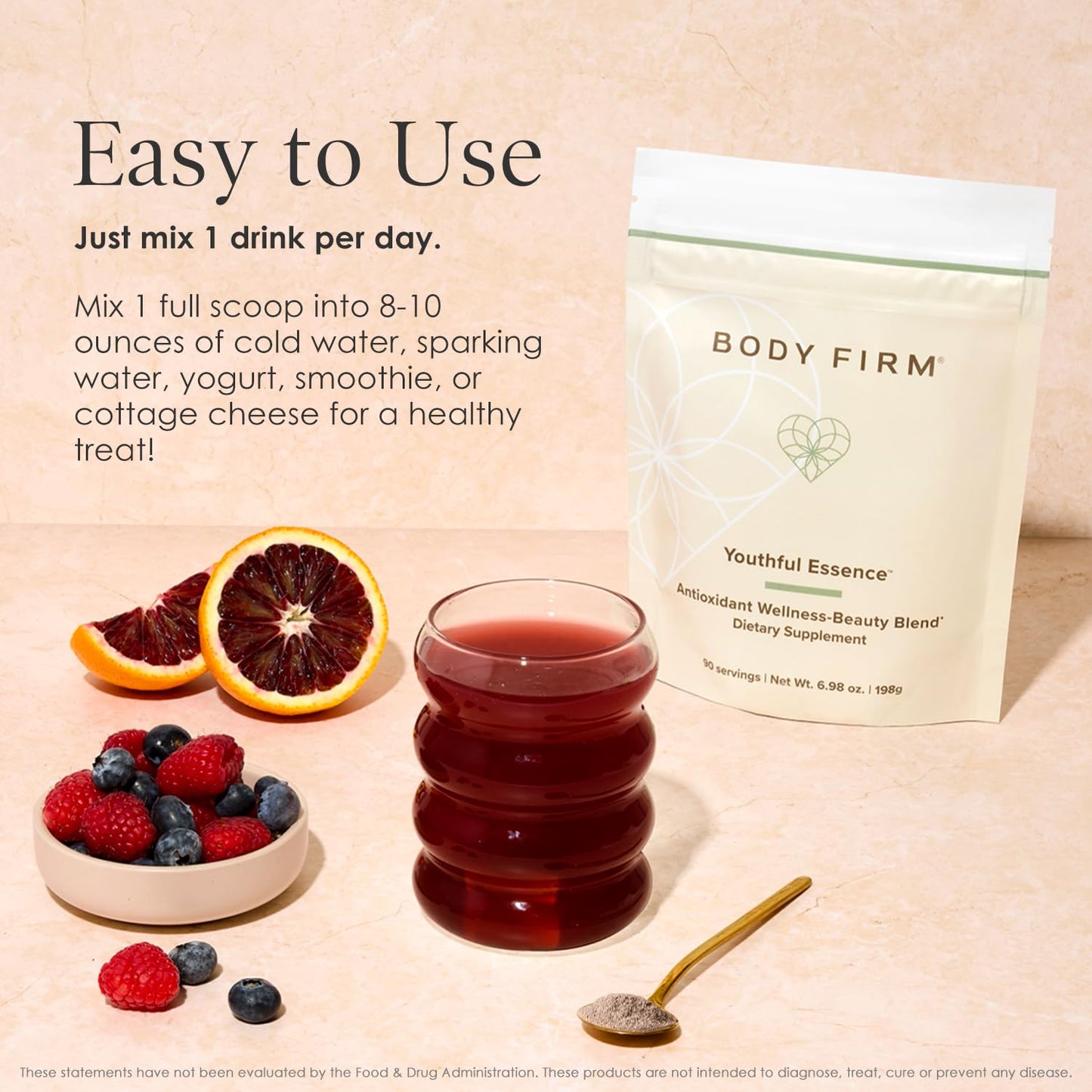 Body Firm Youthful Essence Antioxidant Wellness-Beauty Blend Powder 5.08 Ounce