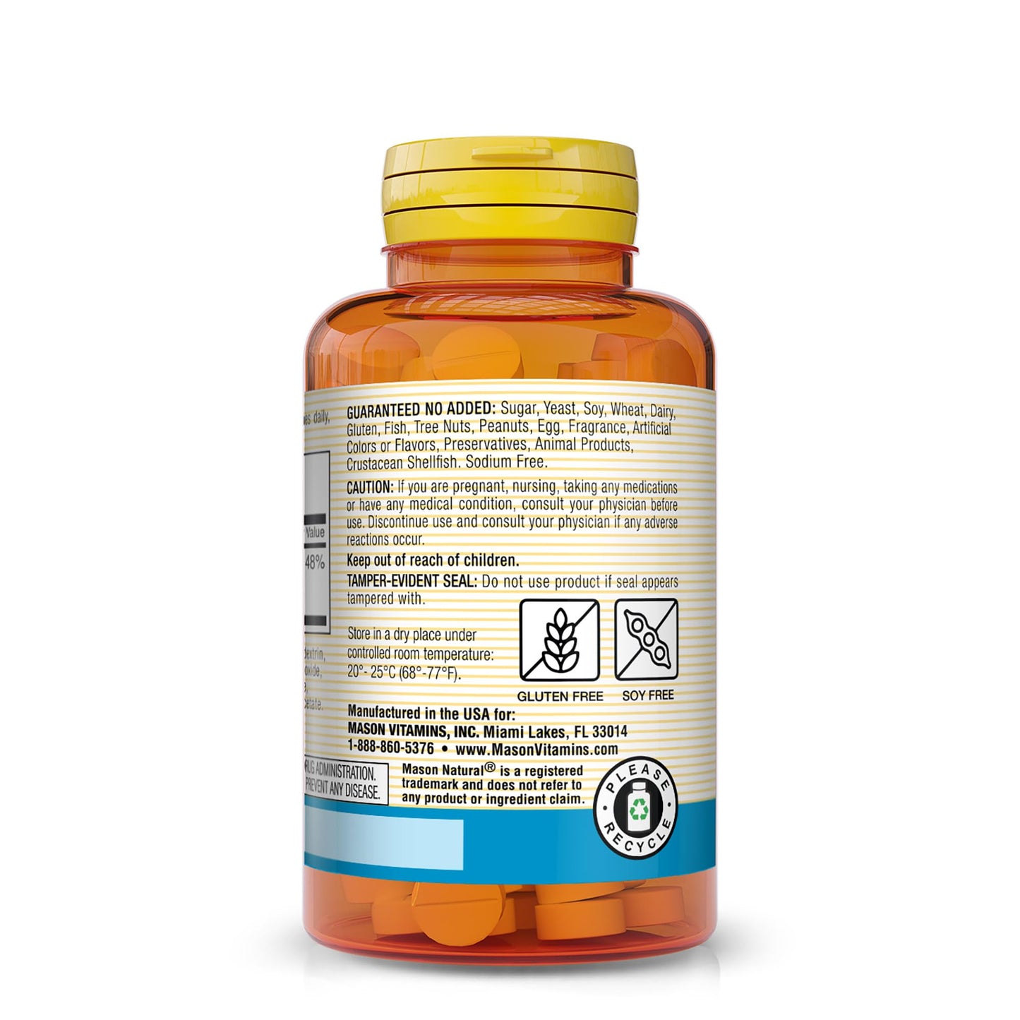 Mason Natural Magnesium 200 mg Muscle and Nerve Function Support, 100 Tablets