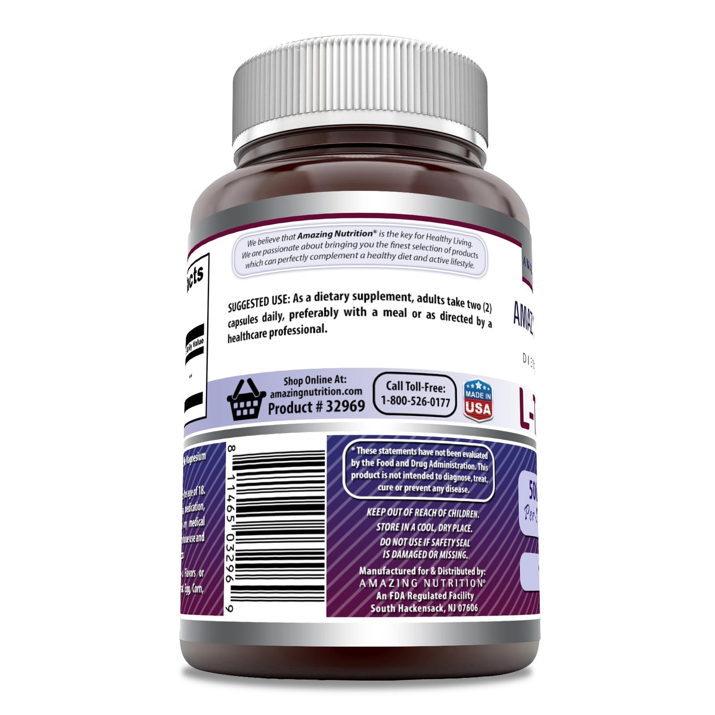 Amazing Nutrition L-Tyrosine 500 mg Capsule, 1 Count