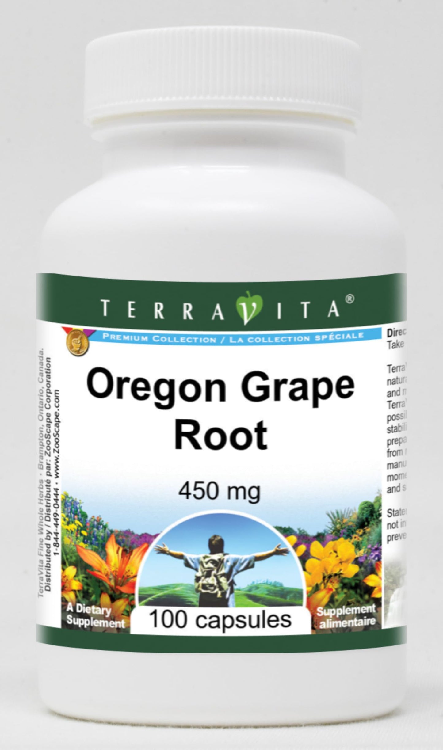Terravita Oregon Grape Root 450 mg Capsule, 300 Capsules