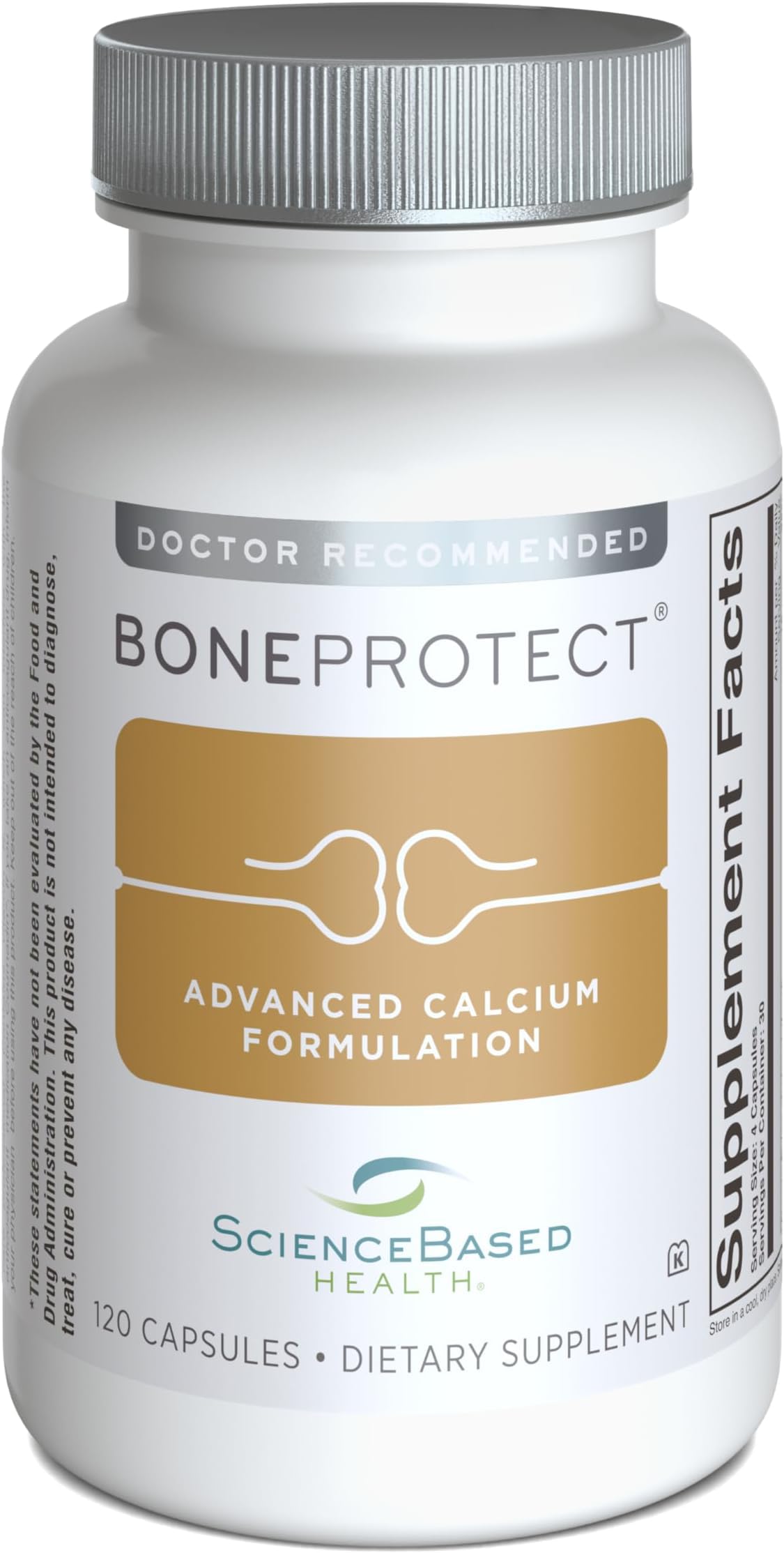 ScienceBased Health BoneProtect Advanced Bone Health Supplement with Calcium Citrate, Vitamin D3, K2 (MK-7), Magnesium and Antioxidants – Supports Bone Density, Heart and Colon Health, 120 Capsules