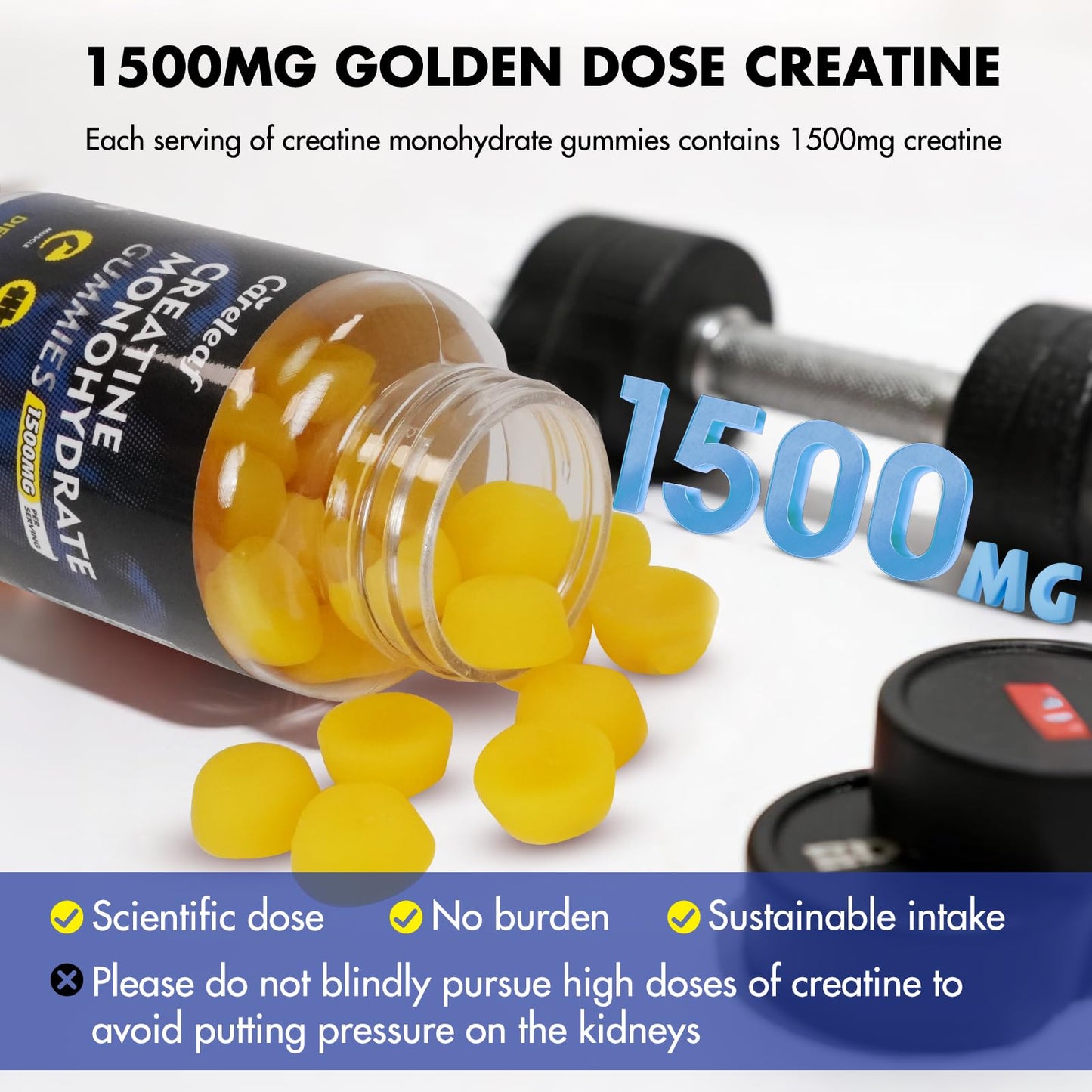 careleaf Creatine Monohydrate Gummies 60 Count