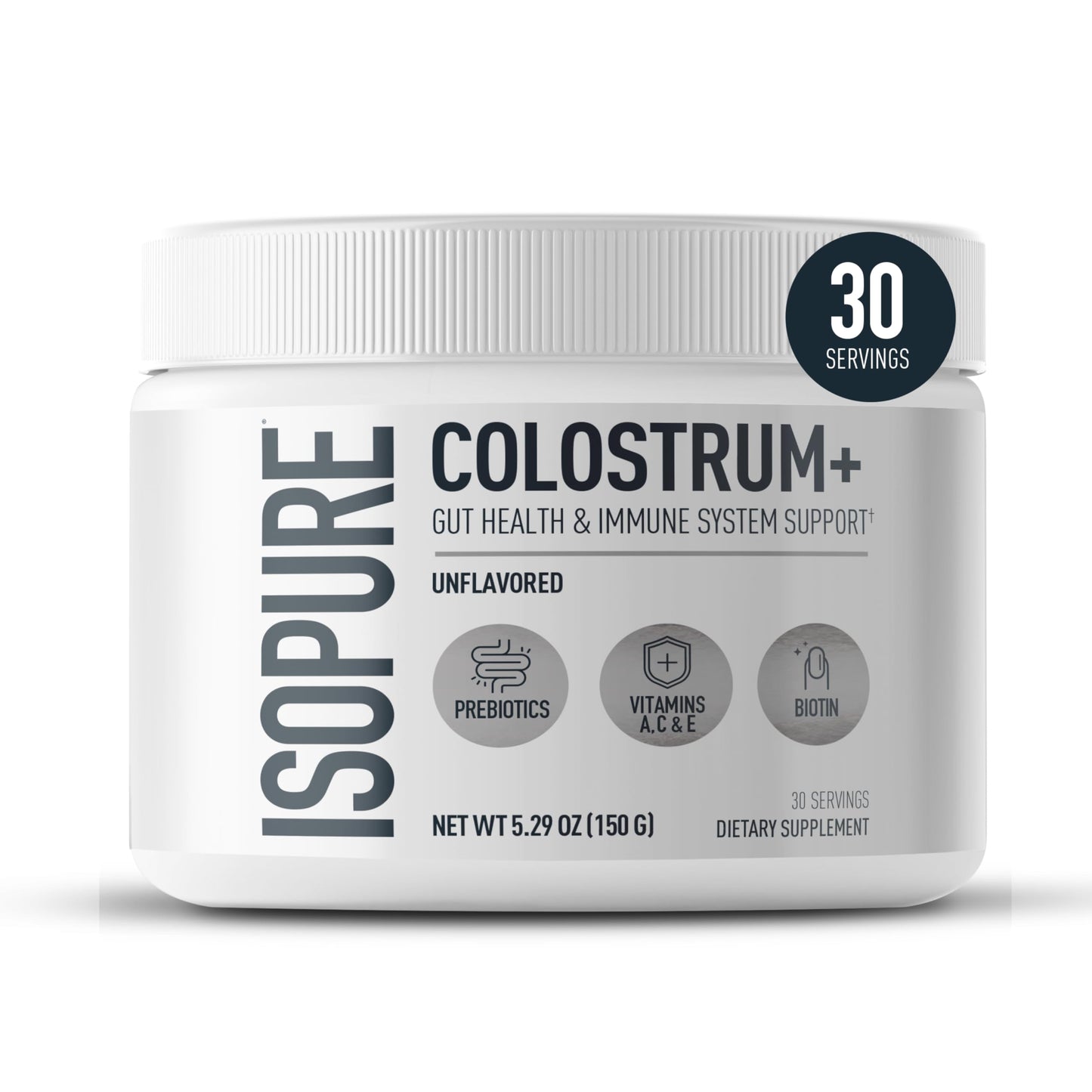 Isopure Colostrum + Gut Health & Immune System Support Powder 5.29 Ounces