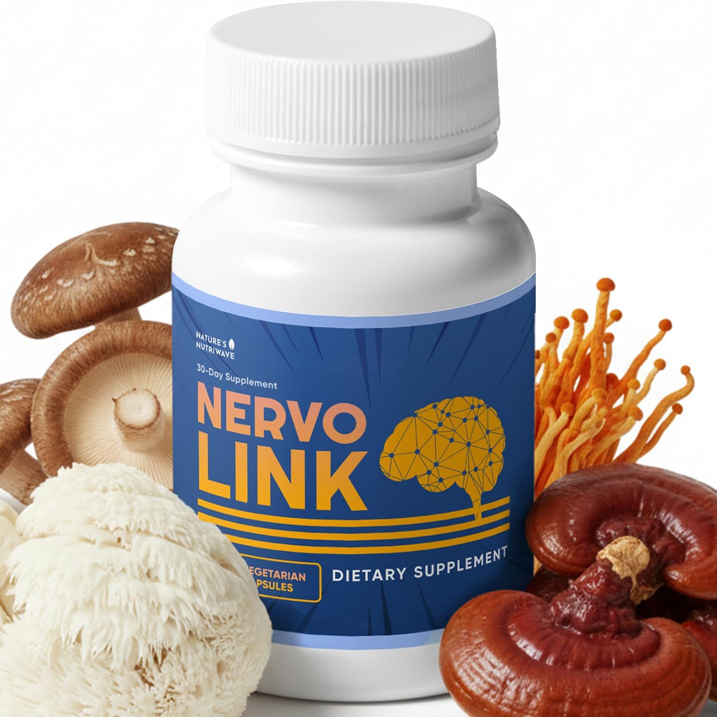 Nature’s NutriWave Nervolink Reishi, Shiitake & Lion's Mane Capsule 60 Count