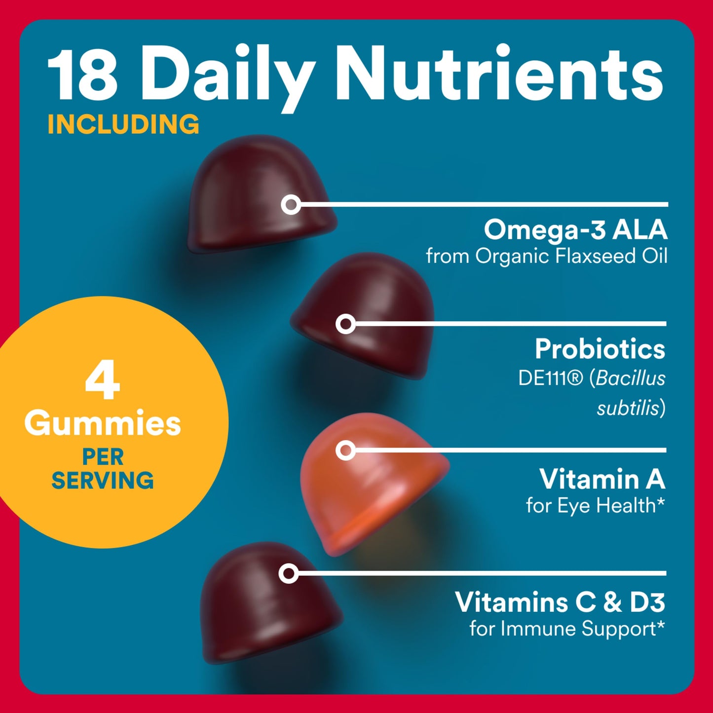 SmartyPants Multivitamin for Men, Organic Gummies: Probiotics, CoQ10, Methylfolate, Omega 3 (ALA), Vitamin D3, C, Vitamin B12, B6, A, K & Zinc for Immune Support, Biotin, 120 Gummies (30 Day Supply)
