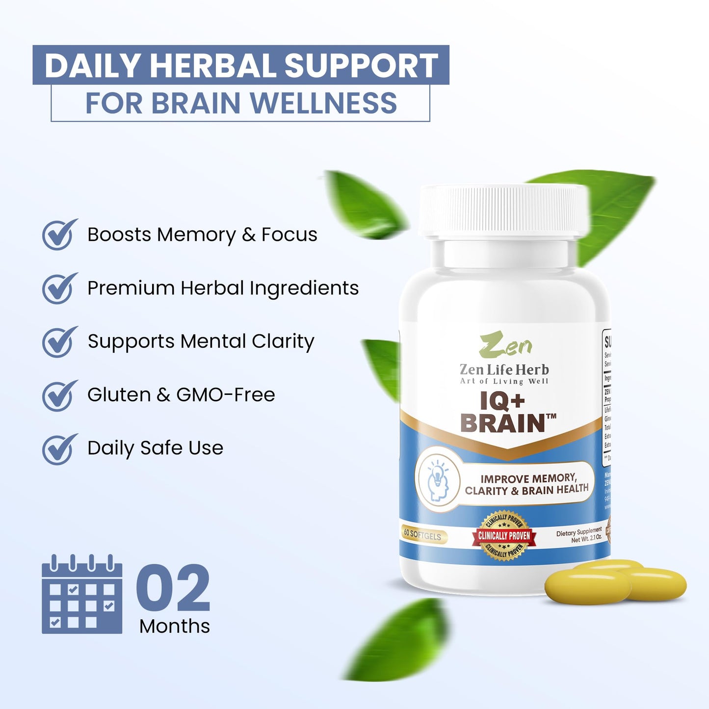 ZEN LIFE HERB IQ+ Brain Softgels 60