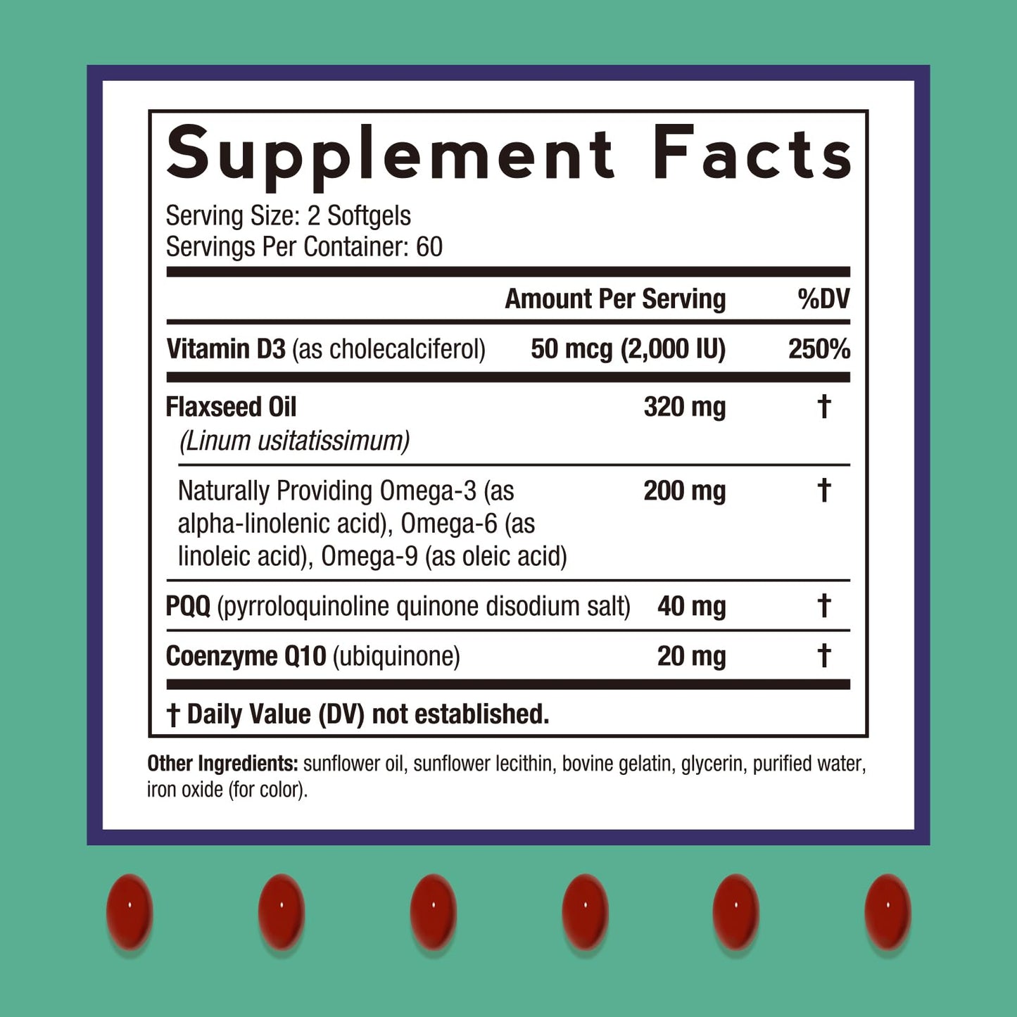Doctor's Recipes PQQ Supplement 40 mg with CoQ10 Softgels 120