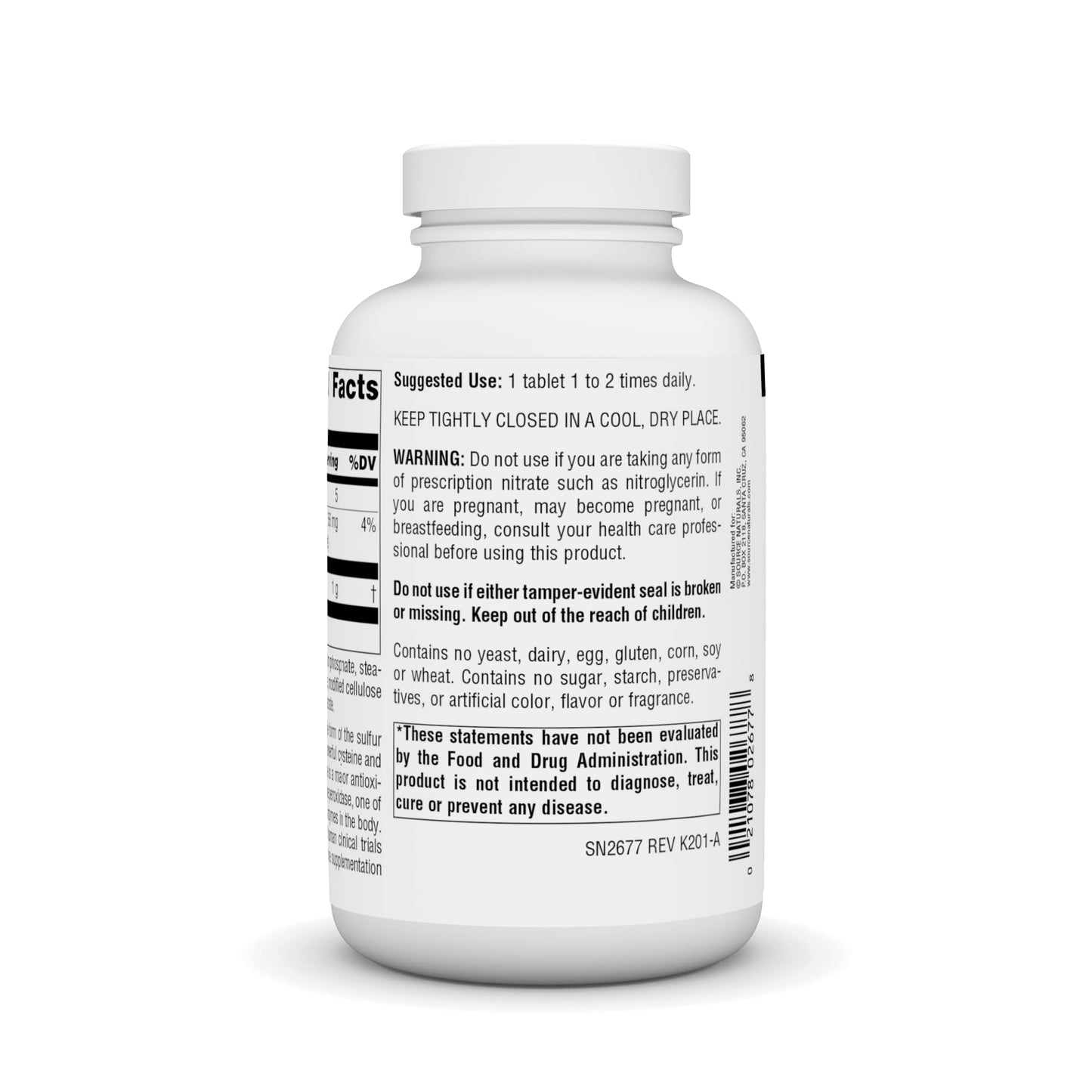 Source Naturals N-Acetyl Cysteine Antioxidant Support 1000 mg, 180 Tablets