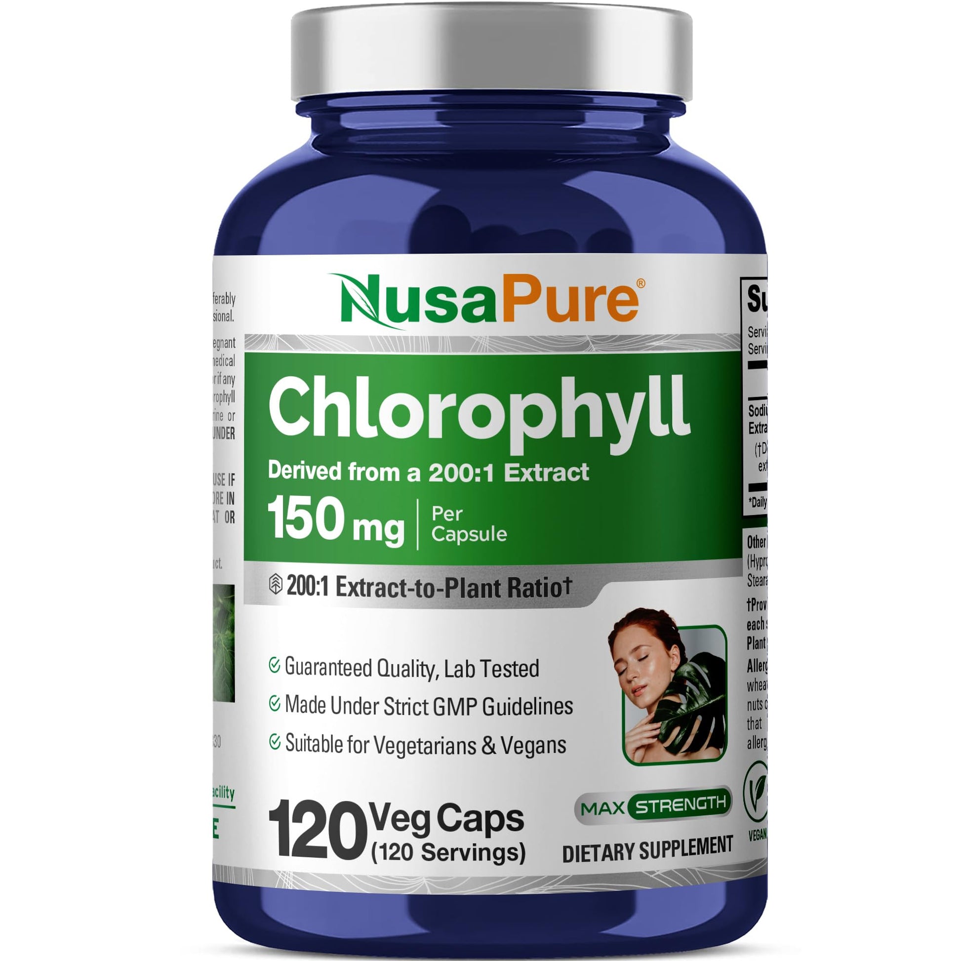 NusaPure Chlorophyll Capsules 150 mg, 120 Capsules