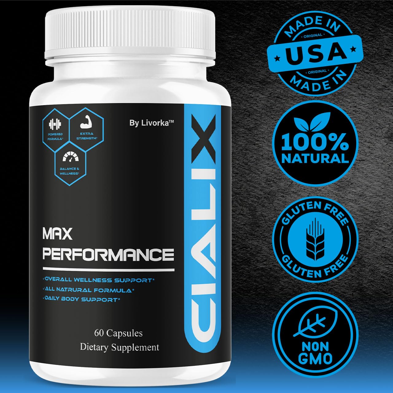 LIVORKA Cialix Pills for Men Capsules, 180 Capsules