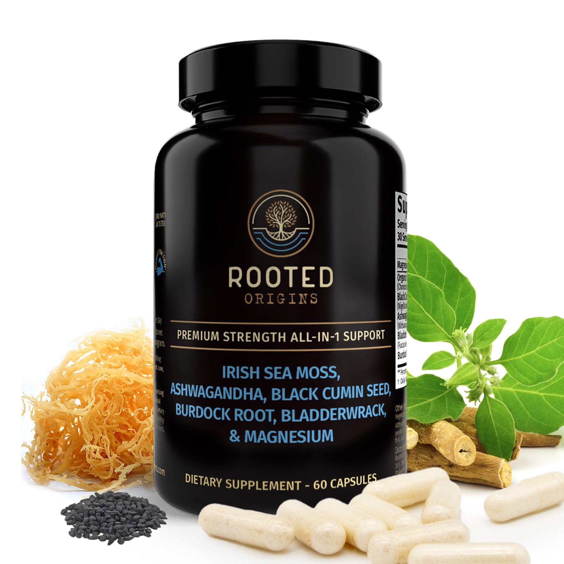 Rooted Origins Sea Moss Capsules, Capsule, 60 Count