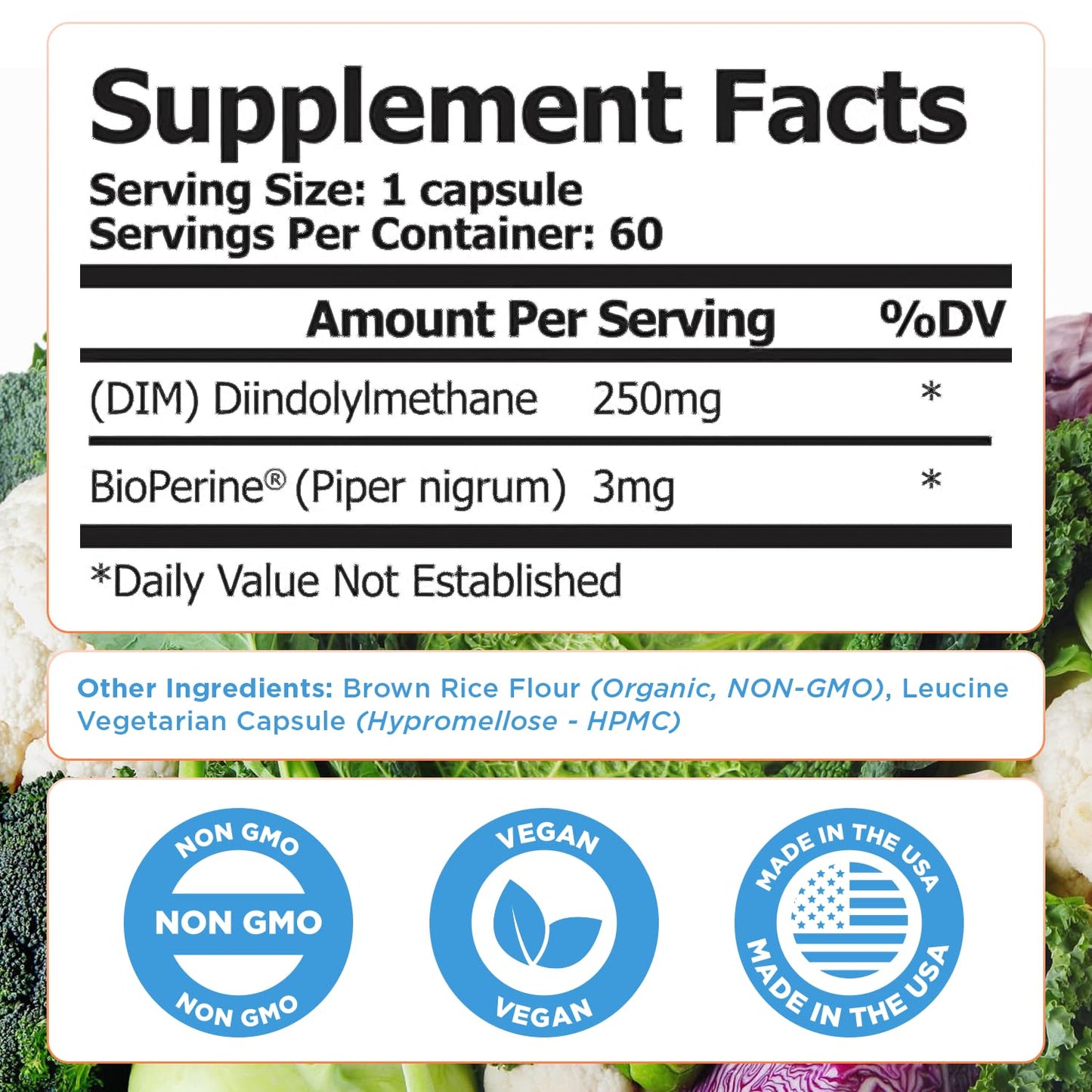 selfevolve DIM Supplement 250 mg with BioPerine, Estrogen Balance & Hormone Balance for Women & Men, Capsule, 60 Capsules