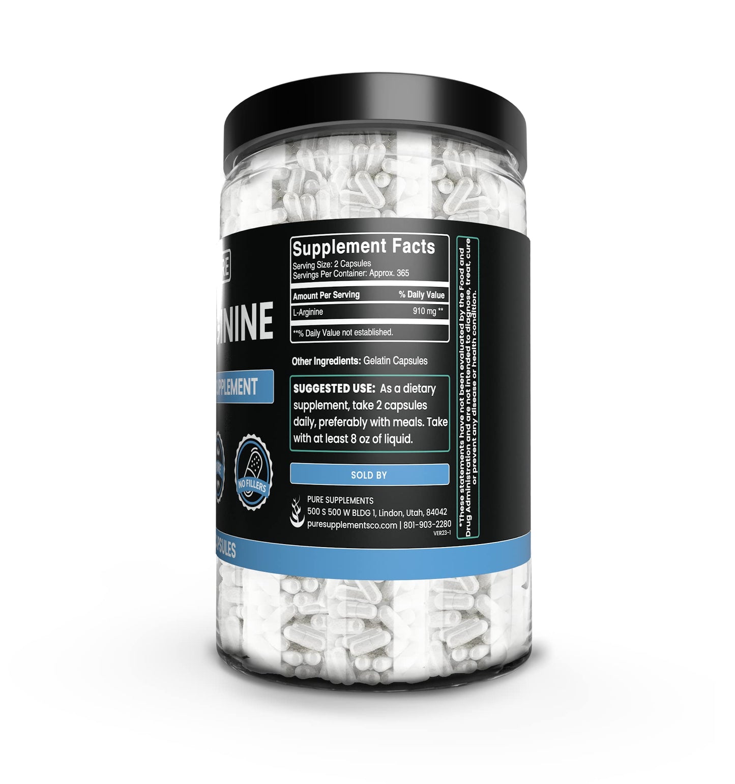Pure Original Ingredients L-Arginine Capsules 730