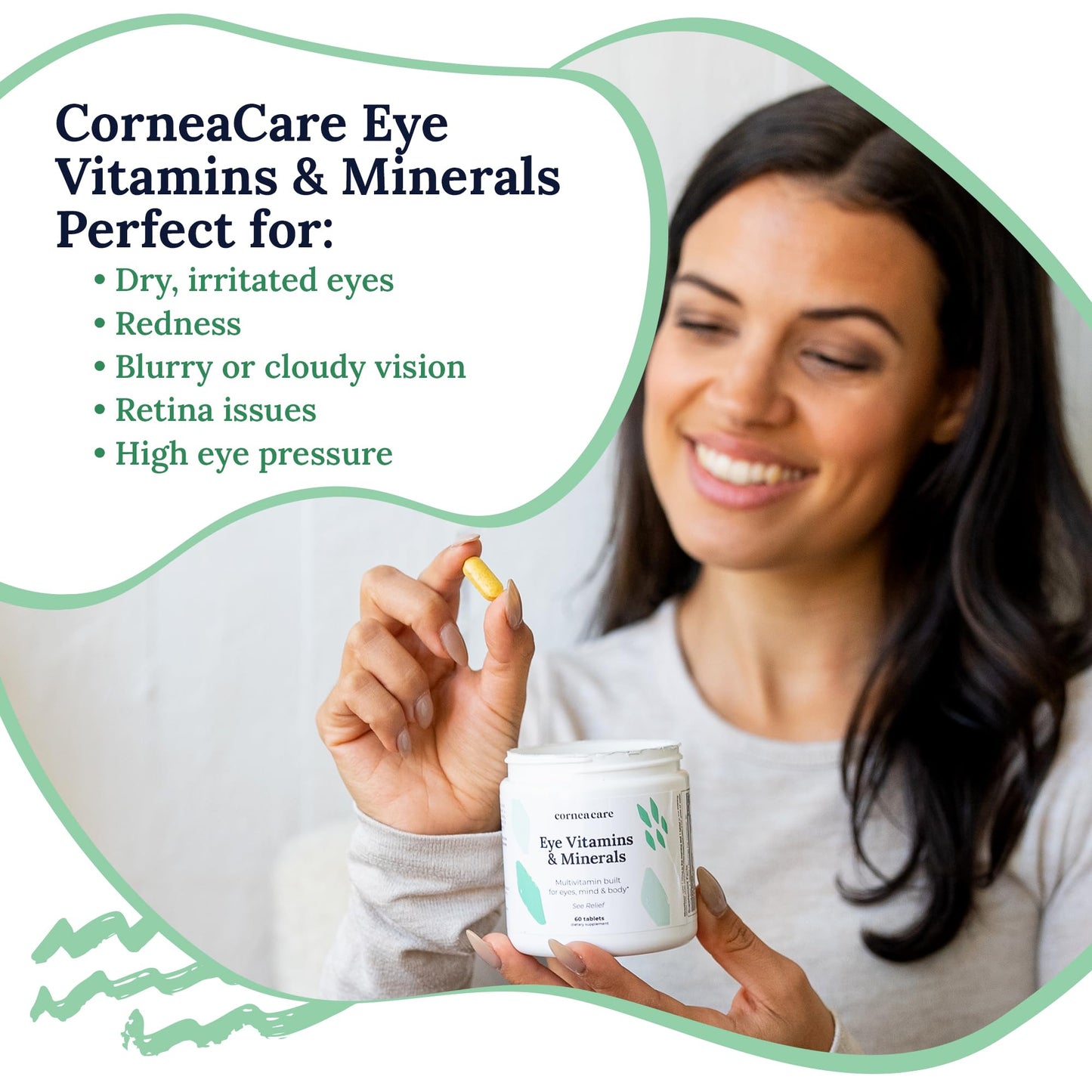 CorneaCare Multivitamin for Vision & Health Dry Eye Supplements 60 Tablets