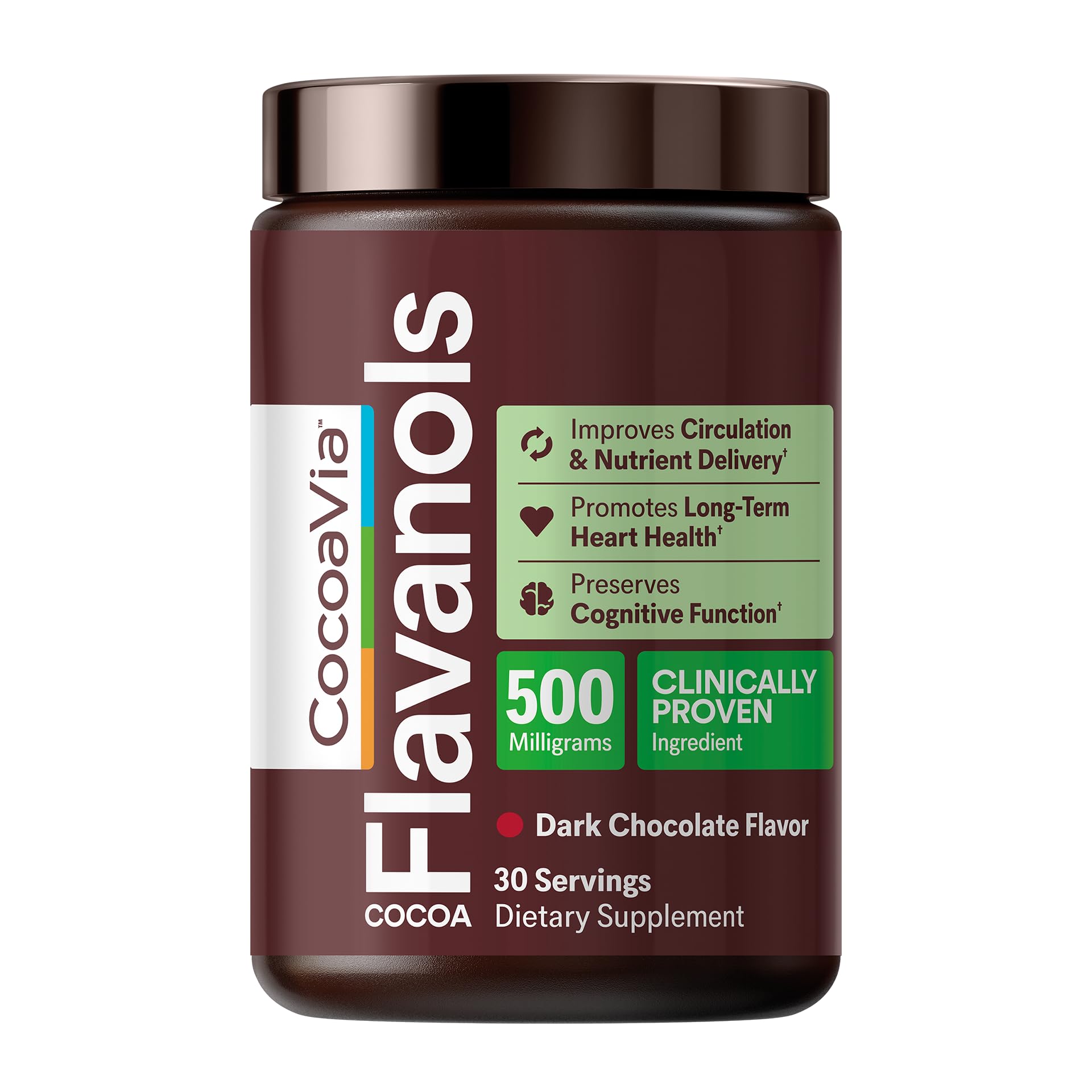 CocoaVia Cocoa Flavanols 500mg Powder, 6.8 oz