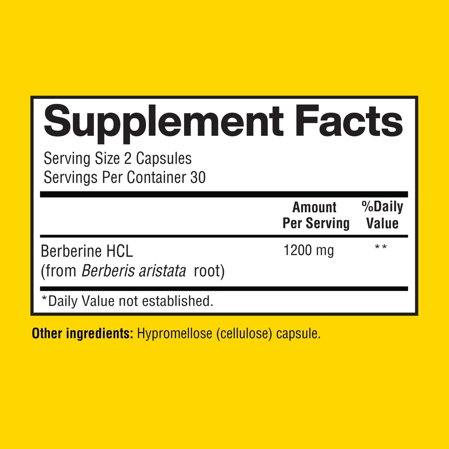 Happi Mi Nutrition Berberine 1200mg HCL Capsule, 60 Count