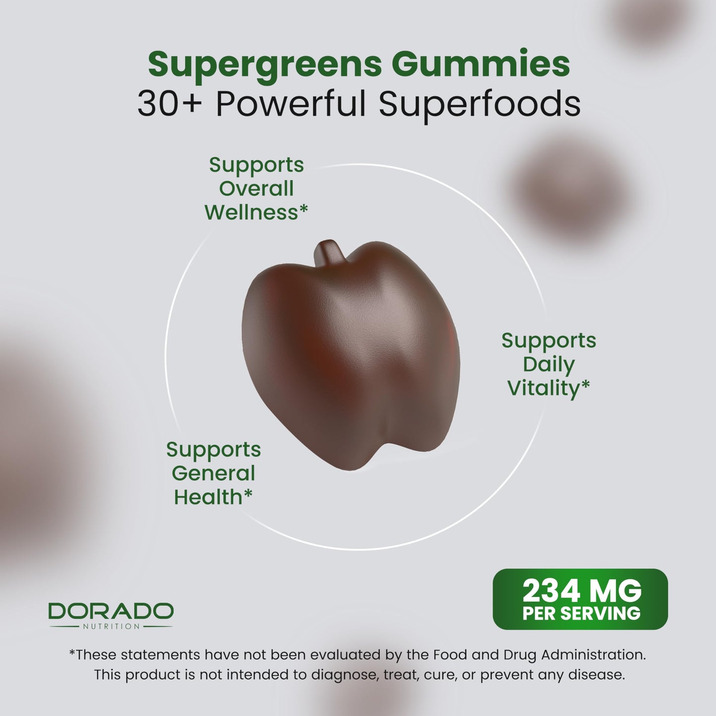 DORADO NUTRITION Supergreens Gummies Immunity Support - 60 Gummies