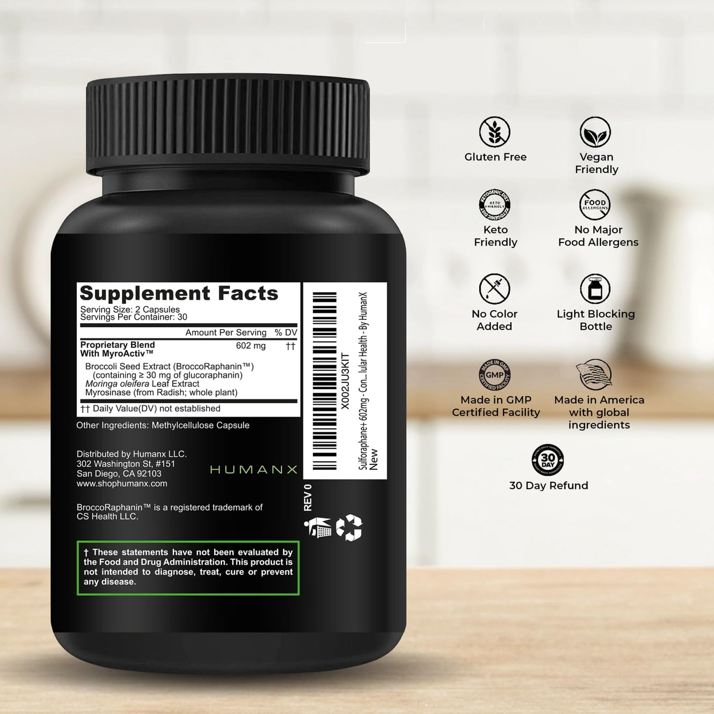 HUMANX Sulforaphane+ 602mg Capsule, 60 Count