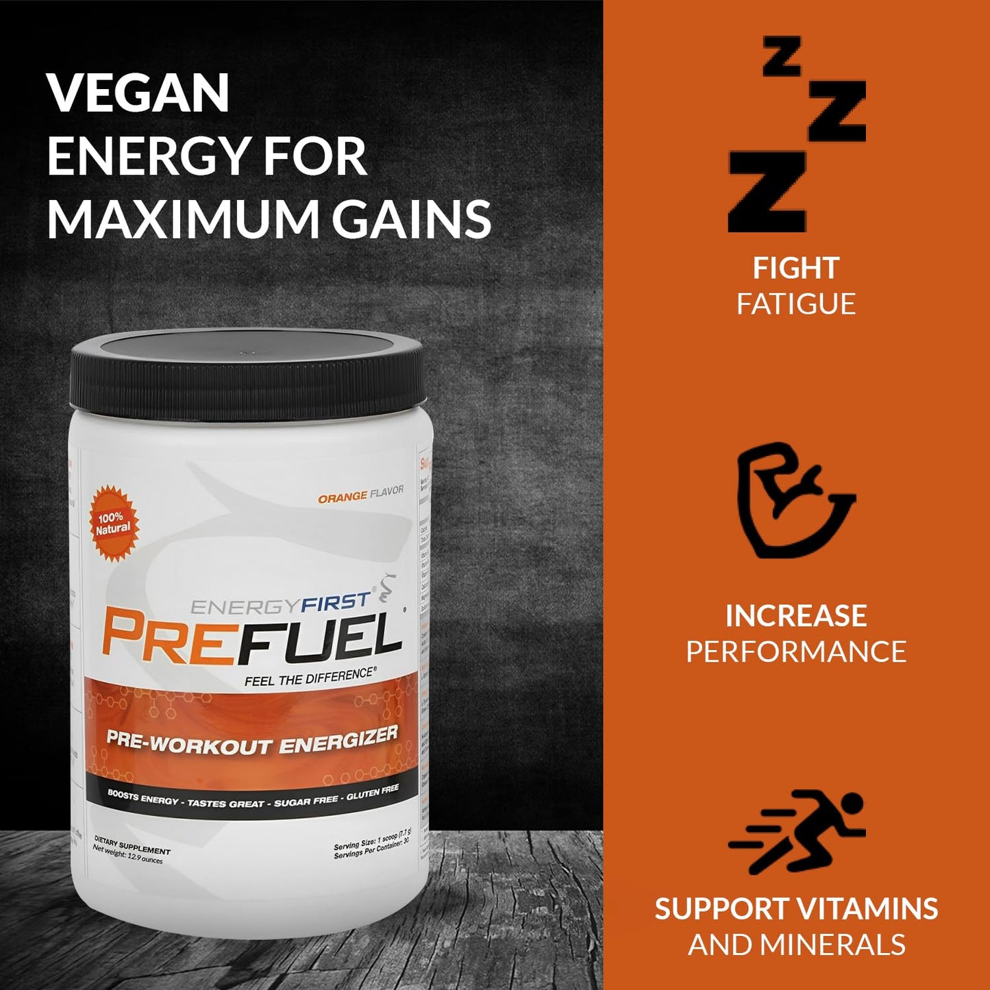 EnergyFirst Prefuel Vegan Pre-Workout Powder 8.6 oz